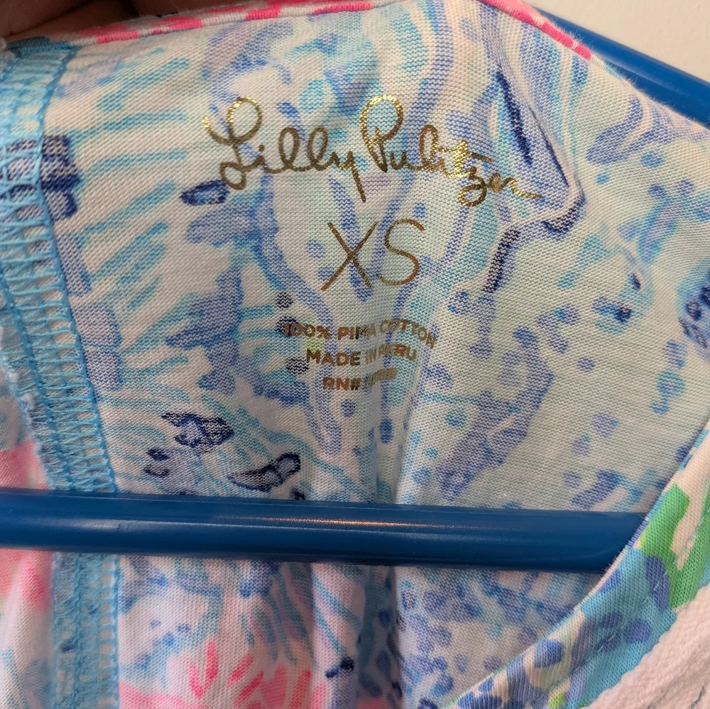 LILLY PULITZER Mini Dress Women Size XS  100% Pima Cotton Made In Peru V Neck - Picture 6 of 10